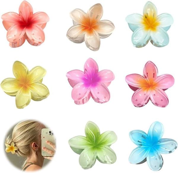 Hårnåle - Hawaii Blomst - 8 Farver - Elegant Design - Holdbart Materiale