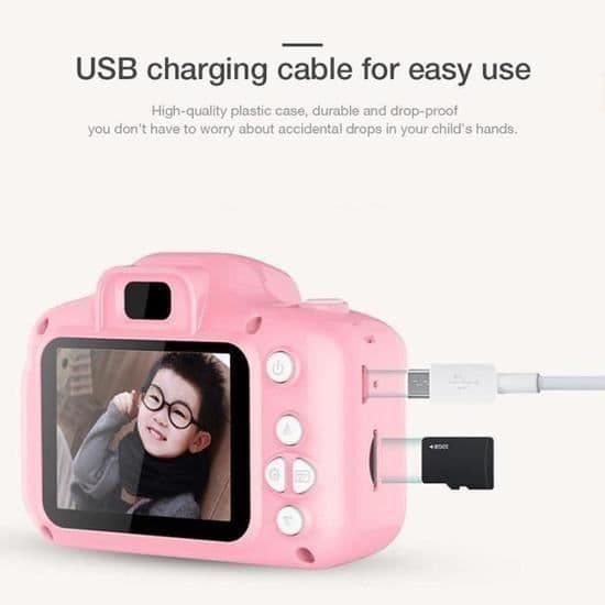 Digitalkamera til børn - LEMONBEST - Rosa Børne mini - 800 pixels - 8G