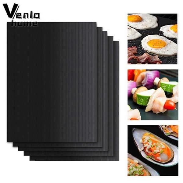 Bagemåtte - 5 stk - Non-stick - 40x33 cm - Sort