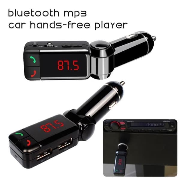 LCD trådløs bilkit Bluetooth FM transmitter, USB oplader, håndfri støtte SD kort, FM Bluetooth transmitter oplader