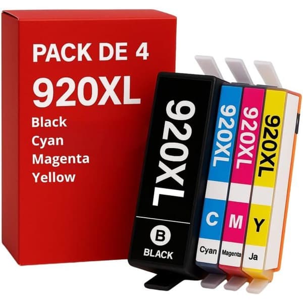 Pakke med 4 kompatible blækpatroner HP 920 XL til OfficeJet 6000, 6500/E709/E710/trådløs, 6500A/Plus, 7000/Bred, 7500A/Bred, E710A/N