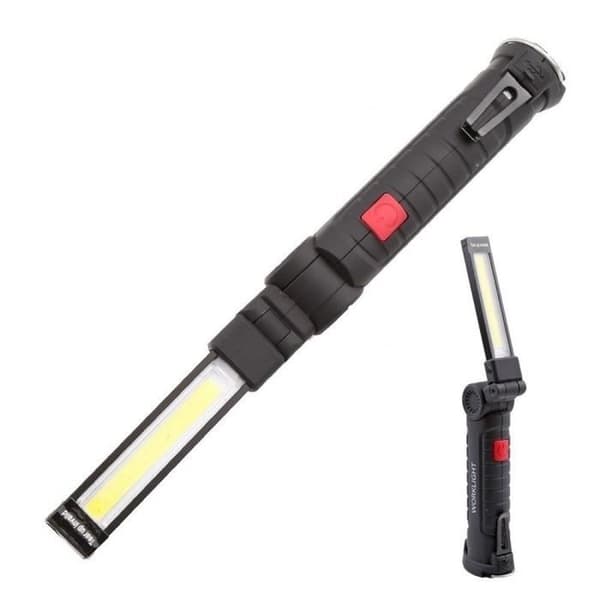 Taskulamppu - WGHY - 1 kpl iso - Lataus USB - 5 tilaa - Magneettikoukku