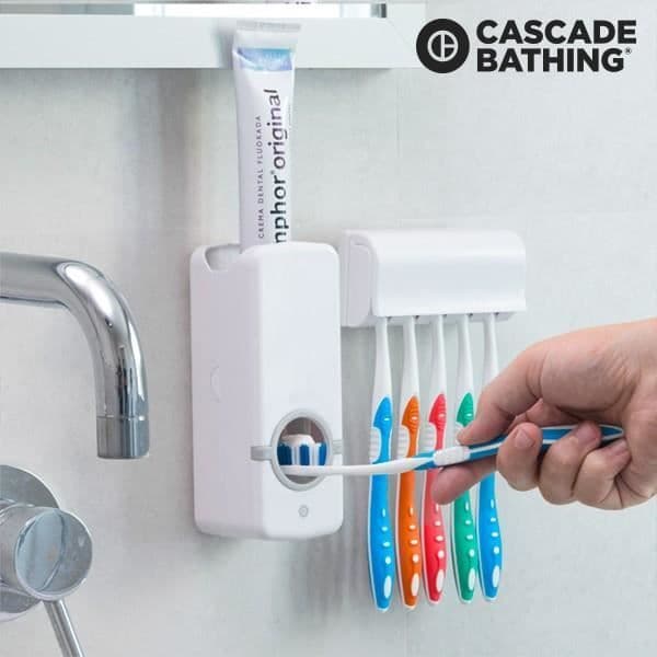 Tandkrämsdispenser - Paste+ - Vit - Plast - Badrumstillbehör