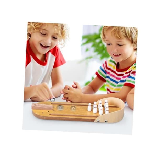 Bordspel - Mini Bowling - Massivt trä - För barn - Inomhus