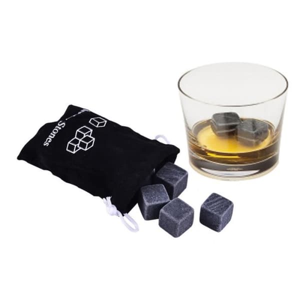 Issten til whisky, kølende kuber til vin, whiskysten i granit, champagne, 9 dele, grå