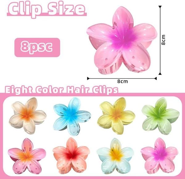 Hårnåle - Hawaii Blomst - 8 Farver - Elegant Design - Holdbart Materiale