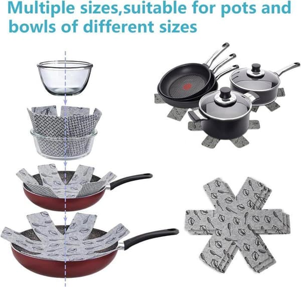 Beskyttelse mod ridser - Sæt af 12 - Non-woven materiale - 3 størrelser - Håndvaskbare