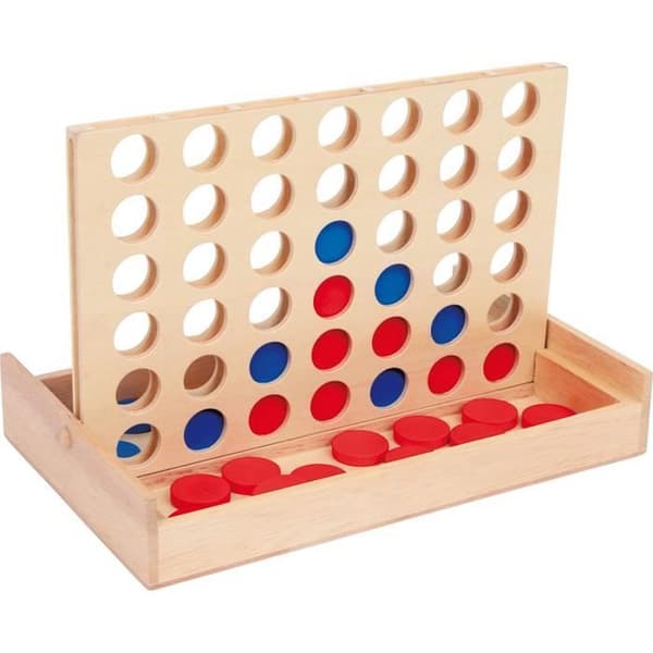 "Puissance 4 -matkapeli", "Puissance" matkaversio puulaatikossa
