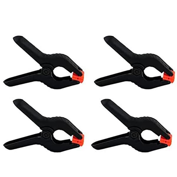 Fjäderklämma - ZEAICOS - 4-pack - 5,1 cm - Hård plast - Svart