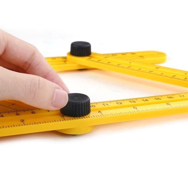 Vinkelmåler fire sider regel Meter Instrument Glideskinner Mekanisme - Gul
