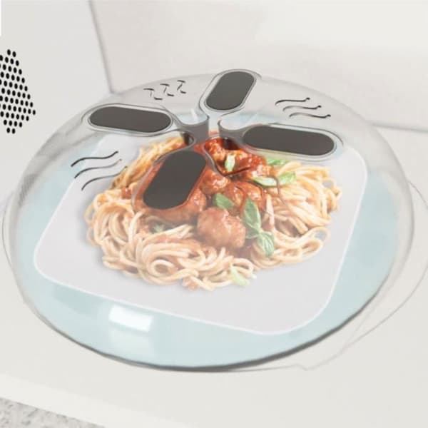 Mikrovågslock - HOVER COVER - Sprutskydd - 30cm - Transparent