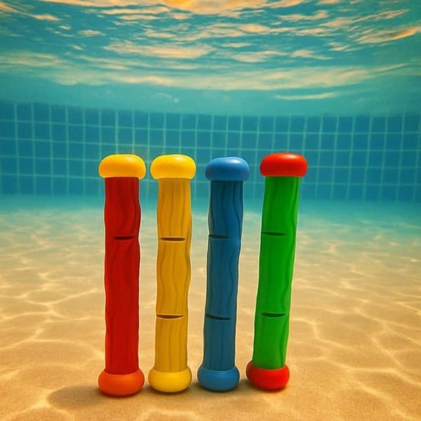 Sæt med 4 Multifarvede Dykkerstænger til Pool Vandleg til Svømmeundervisning