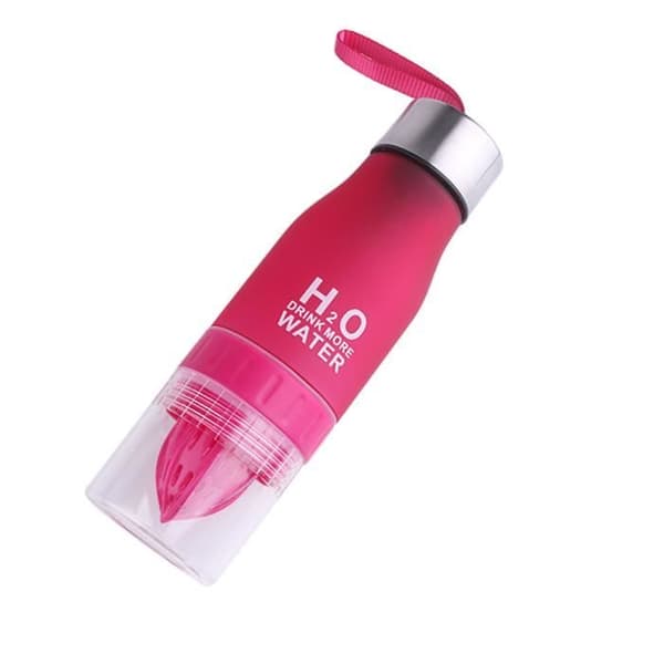 Vattenflaska - H2O - 650ml - Bärbar - Infuser - Rosa