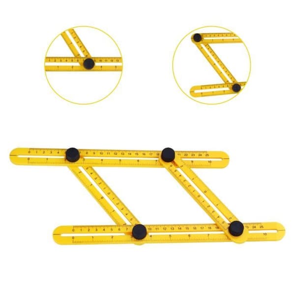 Vinkelmåler fire sider regel Meter Instrument Glideskinner Mekanisme - Gul