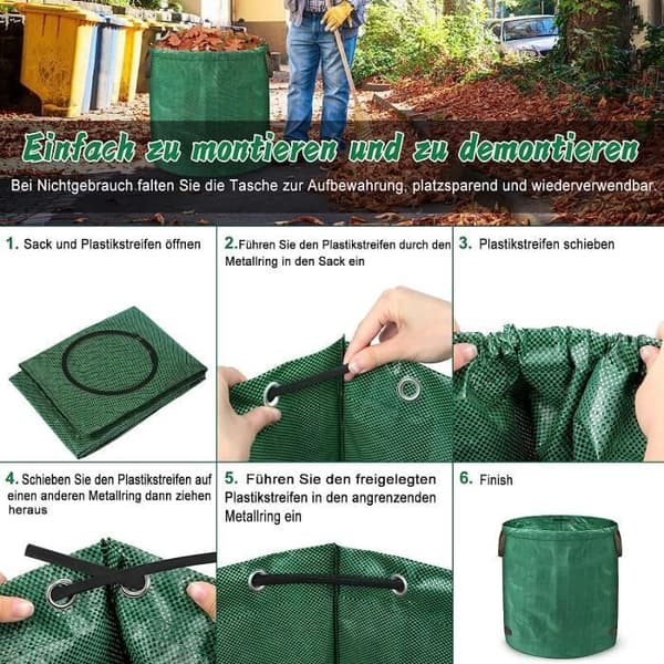 Havepose - Sæt af 3 272 L - Foldbare - Vandtætte - Genanvendelige