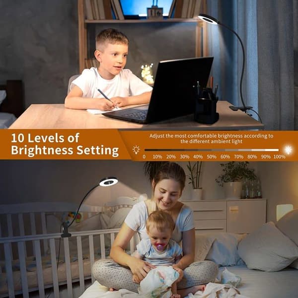 Työpöytälamppu - SERBASIC - 70cm - LED - 3 Lämpötilaa - 10 Kirkkaustasoa