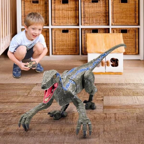 Fjernstyret legetøj - Dinosaur - Blå Raptor - 2.4G - Julegave - Barn