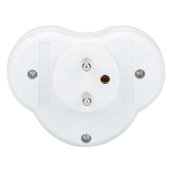 Stikdåse biplite 16A + frontkontakt - Hvid - Zenitech