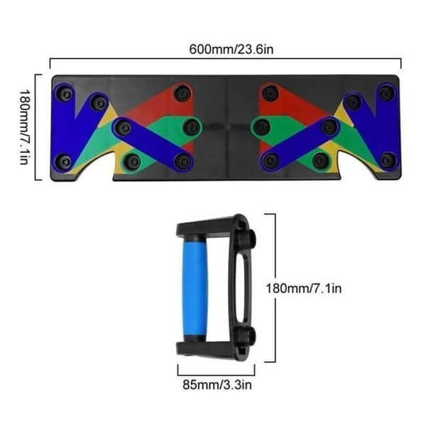 Pumpebord - Multifunktionel 9 i 1 - Sort og Blå - Ergonomisk