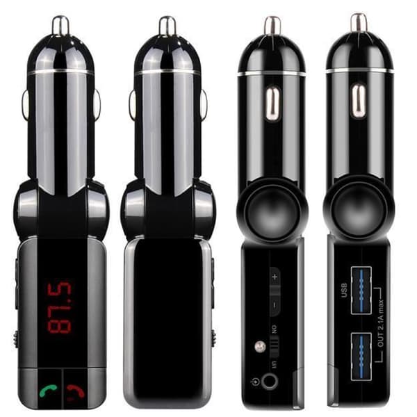 LCD Bluetooth 3,0 bil mp3 transmitter FM mikro dobbelt USB oplader håndfri