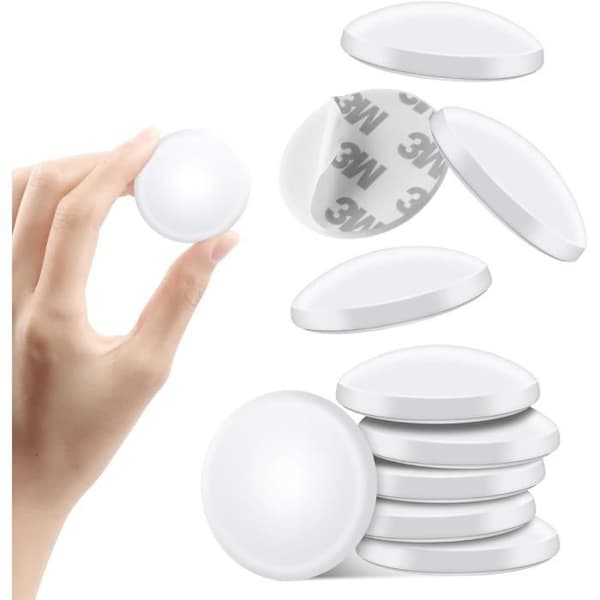 Dörrstopp - 40 x 8 mm - Förpackning med 10 - Vit vägg - Elastisk