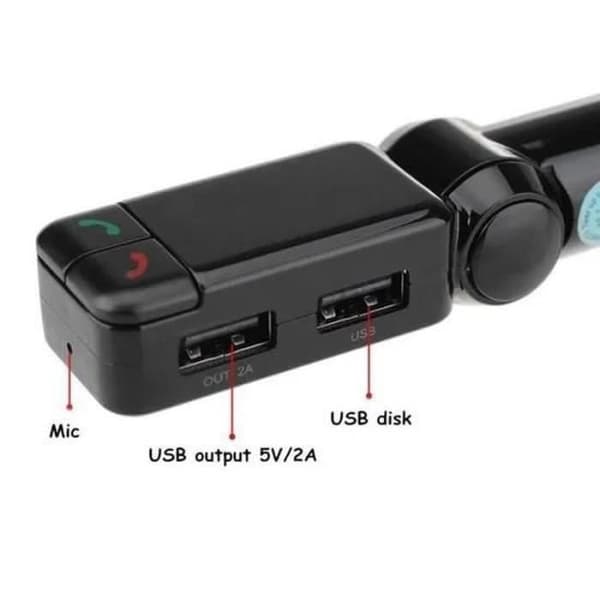 FM-sender - AS17488 - Bluetooth - USB-oplader - A2DP - Stereo - Sort