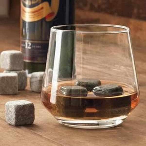 Vin køler - 20 cm - Sort - Whisky sten sæt - 6 dele