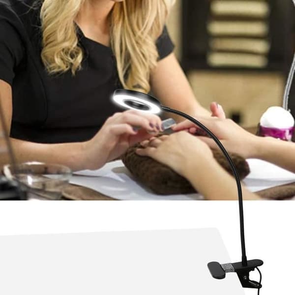 Skrivebordslampe - ZERODIS - Ringlys - Justerbar 360° - USB genopladelig - Moderne design