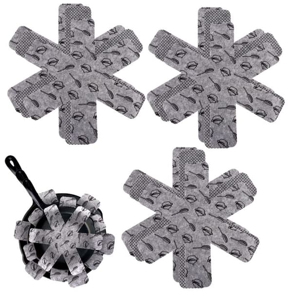 Avskiljare för grytor - 12-pack - 3 storlekar - Polyesterfilt - Grå
