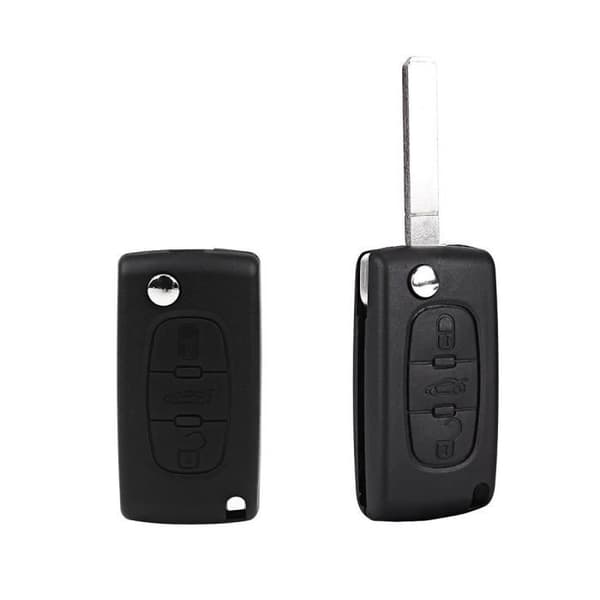 Nøgle COQUE til Peugeot 407 & 407 SW foldbar 3 knapper