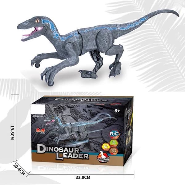Fjernstyret dinosaurlegetøj - ROKOO - Grå - Lys og lyd - Realistisk