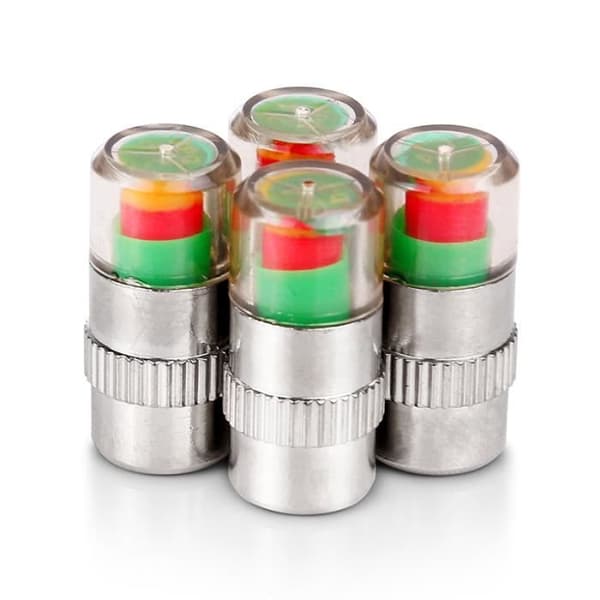 4PCS 2.4bar Luft Advarsel Dækventil Tryk Cap bil automatisk dæk Lufttryk stang propper