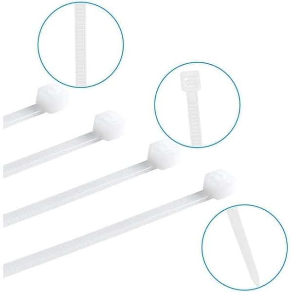 Serres-Câble - Förpackning om 100 - Plast - 100mm - 2,5mm - Vit