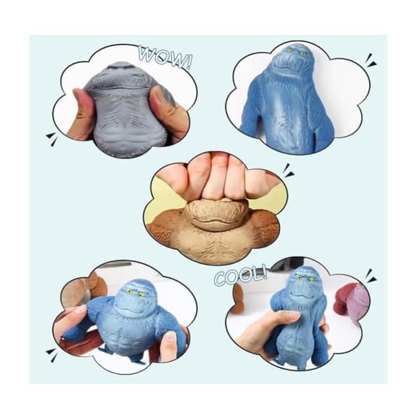 Stressavlastande leksak Squishy Monkey - Latexgorilla - 4ST