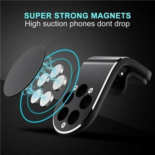 Magnetisk Telefon GPS Bil Universel Ventilationsgitter Sort