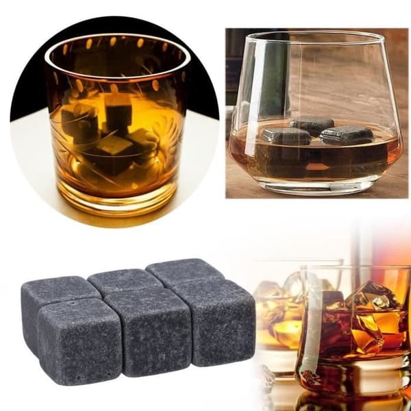 Vin køler - MÆRKE - Granit - 6 whisky sten - Dimensioner 2x2x2 cm