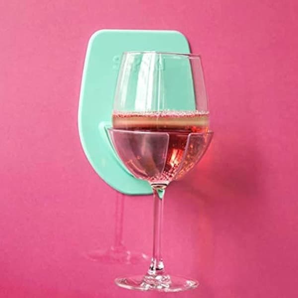 Silicone vinholder til badet - rødgrå vinholder