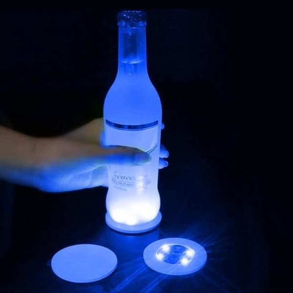COASTER - FLASK DALSK, grön--Mini Led Light Up Coaster, Christmas Bottle Light Stickers, B