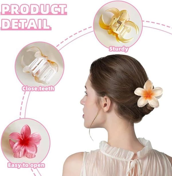 Hårnåle - Hawaii Blomst - 8 Farver - Elegant Design - Holdbart Materiale