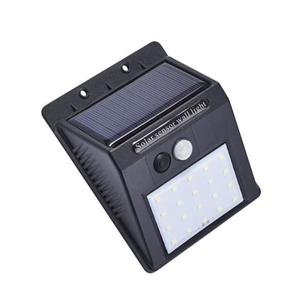 Udendørs væglampe - APPLIQUE - 20LED - Solenergi - Bevægelsessensor - Sort