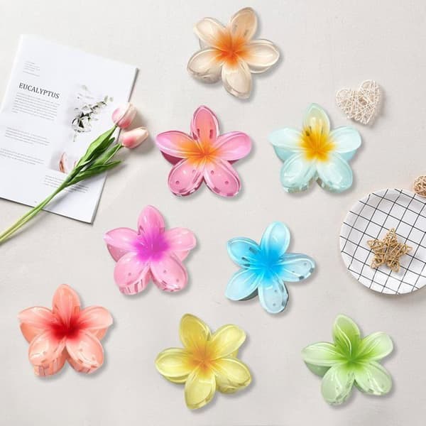 Hårnåle - Hawaii Blomst - 8 Farver - Elegant Design - Holdbart Materiale