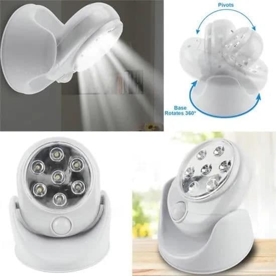 LED-lampe - Hvid - Bevægelsessensor - 360° - Trådløs