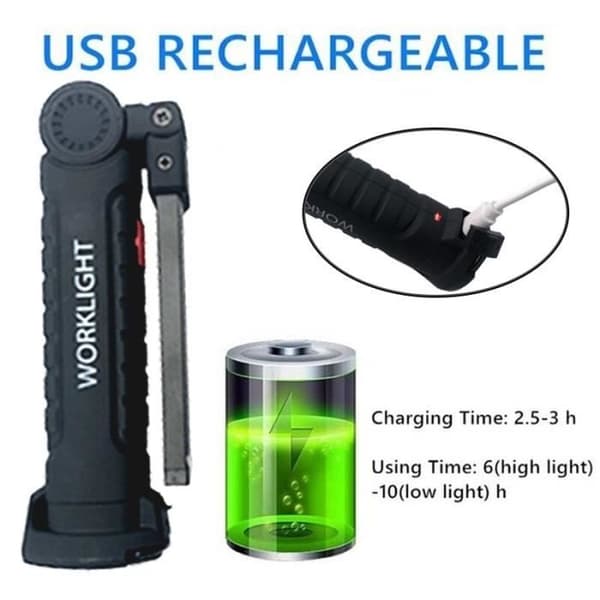 Taskulamppu - WGHY - 2 kpl setti - Lataus USB - 5 tilaa - Monitoiminen