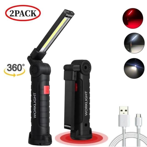 Lommelygte - WGHY - 2 stk sæt - Genopladelig USB - 5 tilstande - Multifunktionel