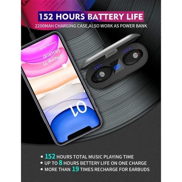 F9 Trådløse Bluetooth In-Ear Høretelefoner Med Sort Etui[p2103]