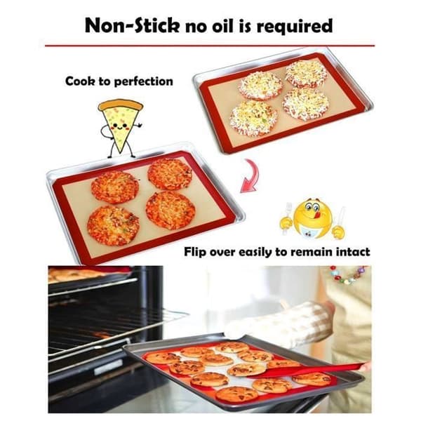 Silicone bageplade - 40x30cm - Non-stick - Genanvendelig - Sæt af 2