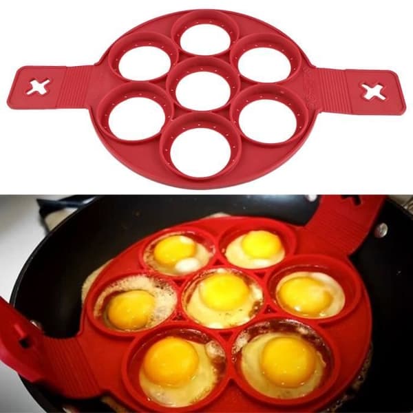 Tårtformar - Magic - Silikon - 7 stycken - Non-stick - Röd