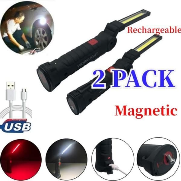Taskulamppu - WGHY - 1 kpl iso - Lataus USB - 5 tilaa - Magneettikoukku