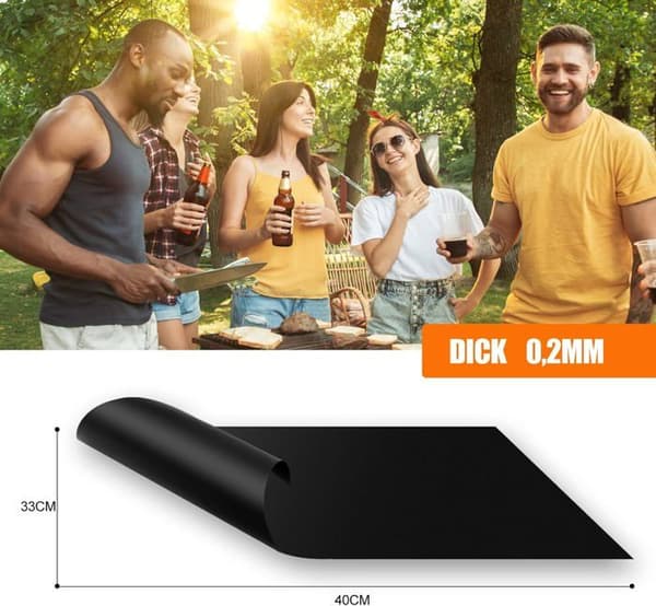 Grillbage - DIKER - Sæt af 8 - 100% non-stick - Genanvendelige - 40x33cm