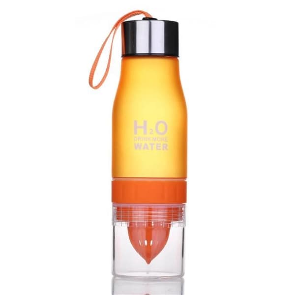 Isoleret flaske - 650ml - Infuser - Orange - Plastik